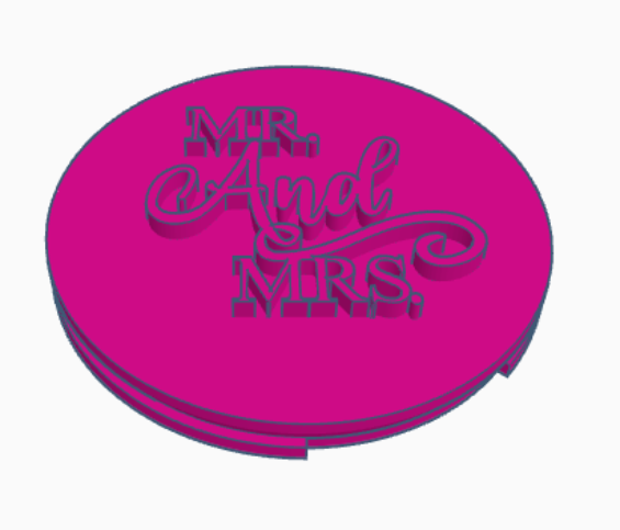mr & mrs fondant stamp 3D print model - Mito3D