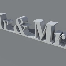 mr & mrs letra a casa standee sr sra carta letras 3d print model - Mito3D