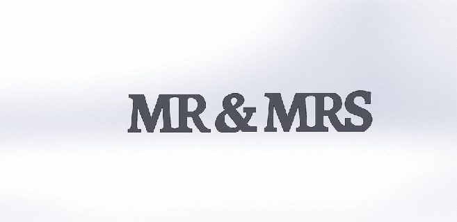 Bayan evlilik düğün mektup dekorasyonlar 3d print model - Mito3D