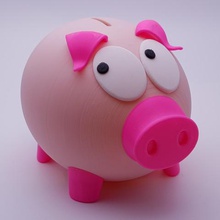 mr biggy panks rather shy piggy bank home cute toy animal money box 3d print model - Mito3D