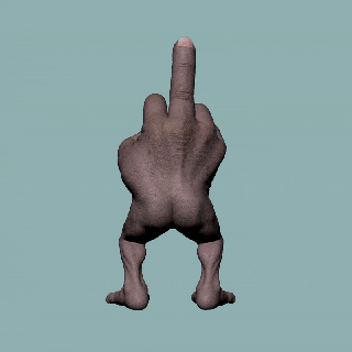 Finger Mitte Kunst Hand Spielzeug Grusel Addams Familie 3d print model - Mito3D