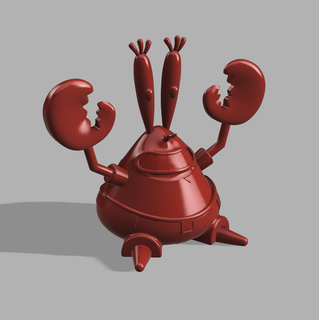mr krabs éponge bob jouets dessins animés gamins 3d print model - Mito3D