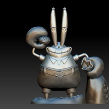 mr krabs art bobsleigh sponge krusty patrick cartoon drawing fan fanart figurine 3d print model - Mito3D