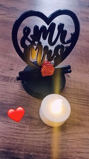 señora Boda decoración habitación central pequeña mesa pastel sombrero copa decoraciones regalo aniversario amor parejas infinito diseño 3d print model - Mito3D