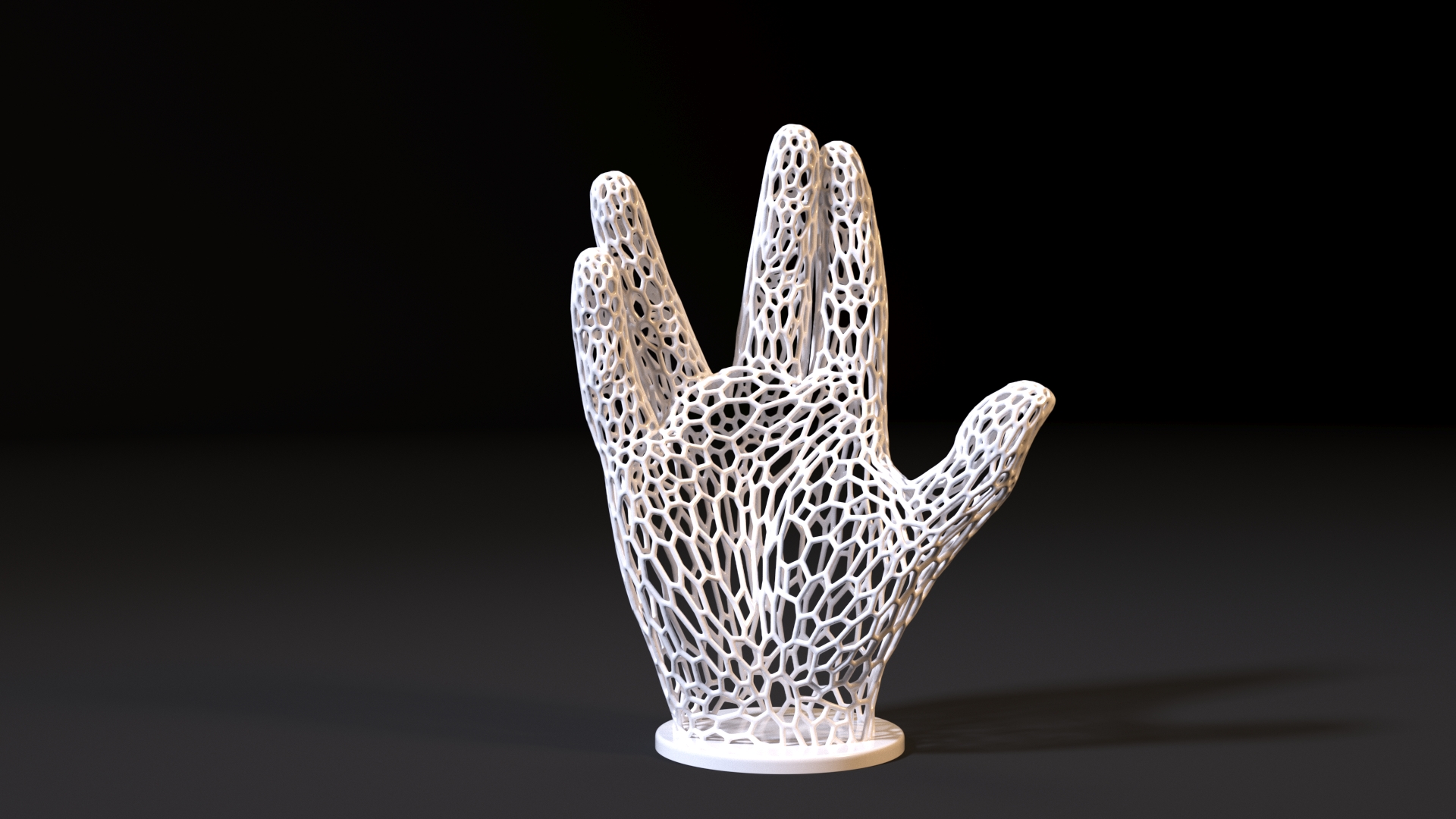 spock Star Wanderung voronoi Leonard Nimoy Geschenk Statue Hand Geste Zeichen Vulkan Miniaturen sci Trek 3D print model - Mito3D