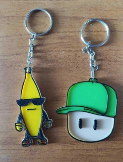 mr stumble guys keychain - banana skin 3d print model - Mito3D