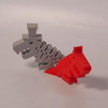 mr&mrs flexi rex game toy tophat flexible dinosaur bow 3d print model - Mito3D