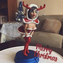 mrs claus sexy girl sculpture toy christmas 3d print model - Mito3D