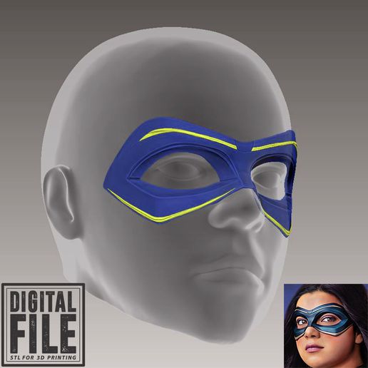 ms marvel - kamala khan mask fan stl 3d model 3D print model - Mito3D