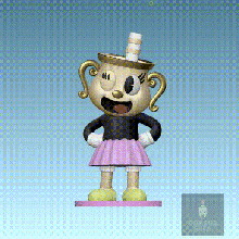 ms chalise cuphead arte gioco serie mugman ragazza carina 3d print model - Mito3D