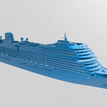 ms diga re Olanda America crociera nave linea galleggiamento versione oceano rivestimento barca hal transatlantico resina 1 1250 scala modello 3d print model - Mito3D