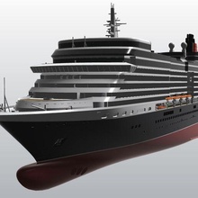 ms Regina Elisabetta cunard crociera nave stampabile modello barca oceano rivestimento resina 1 1000 scala moto d'acqua accurato 3d print model - Mito3D