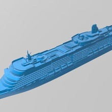 ms rainha victoria cunard cruzeiro navio linha água versão oceano forro barco transatlântico embarcação resina 1 1250 escala modelo stl dourado 3d print model - Mito3D