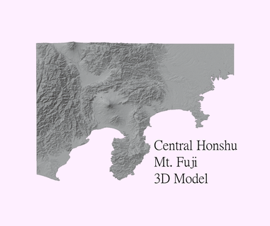 mt fuji central honshu region topographic model mountain wall art geography 3d print model - Mito3D