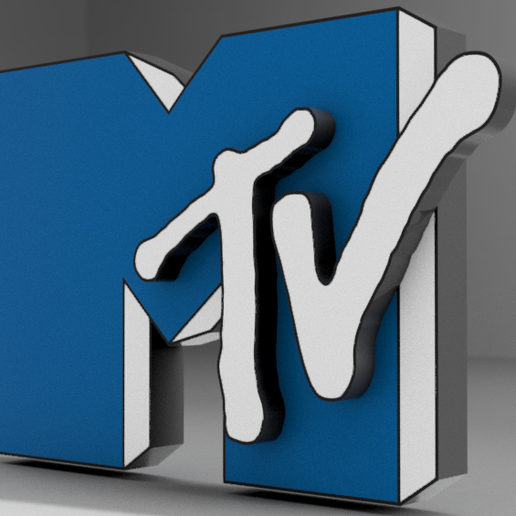 mtv Logo Emblem Design Benutzerbild Symbol Fußball Musik Kanal 3dkma 3D print model - Mito3D