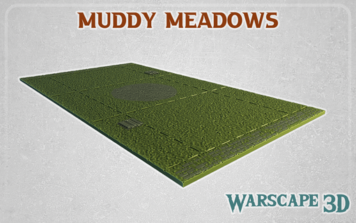 muddy meadows 7-a-side fantasy football pitch field bowl stadium dugout blood mud grass 3d print model - Mito3D