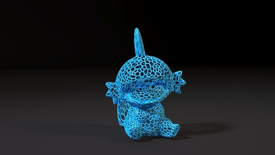 mudkip pokemon anime nintendo popular video game character go toy games voronoi art home figure wireframe decor lamp wire 3d print model - Mito3D