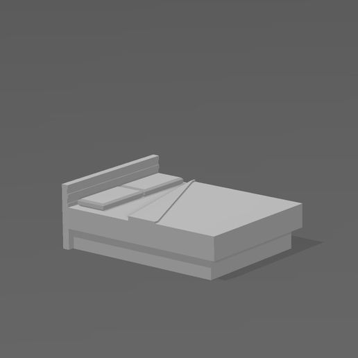 mueble cama matrimonial - recamara architecture people art toy persona lowpoly muebles casa decor school 3D print model - Mito3D