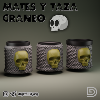 mug mate skull design cranium cults3d print art gift 3d print model - Mito3D