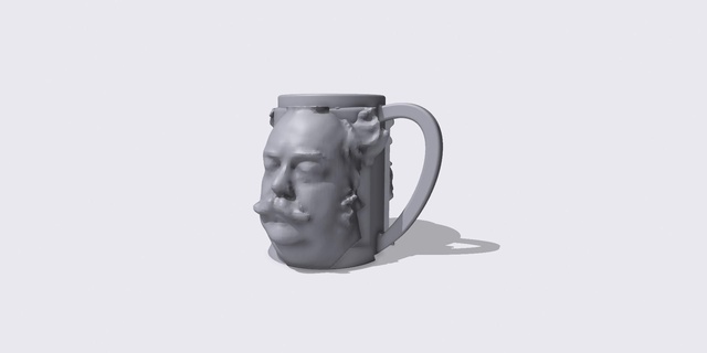 mug lomax holder sandhills3d 12oz beer head 3d print model - Mito3D