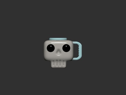 mug skull lovers 3d print model - Mito3D