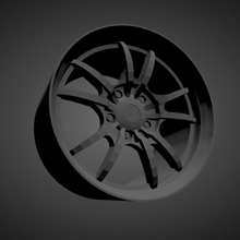 mugen mf10 scalable printable rims cars low poly hot wheels 1/18 1/24 1/25 1/32 1/43 3d print model - Mito3D
