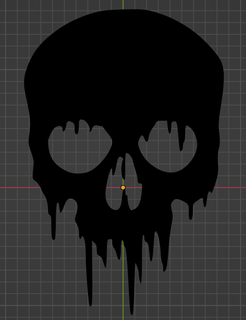 multed skull wall decoration 2d decorationskull melt scary 3d print model - Mito3D