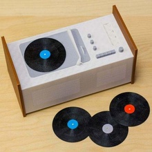 multi-color record player & records model music palette palette3d printedwithpalette printed with 3d print model - Mito3D