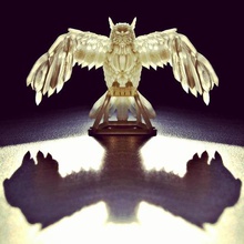 multi-poly chouette art d'oiseaux la sculpture animal owl 3d print model - Mito3D