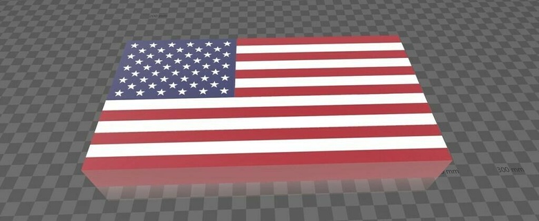 multi color american flag signs logos 3d print model - Mito3D