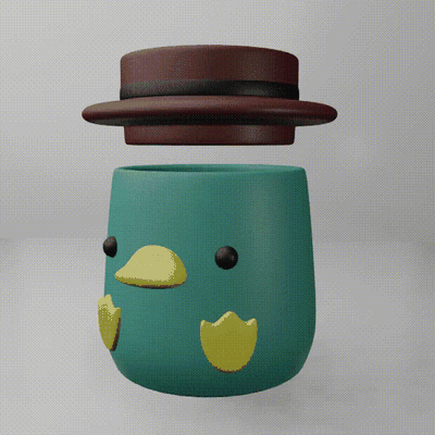 multi color perry platypus phineas ferb home cartoon cup drink duck bird children toy cute animal 3d print model - Mito3D
