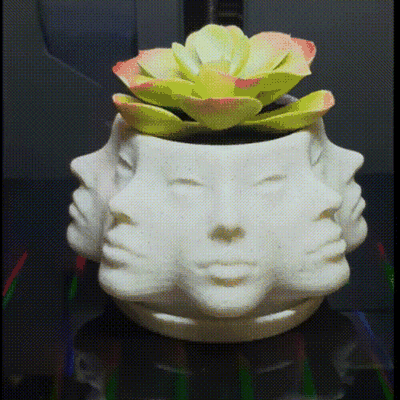 multi face planter - poly no supports home pot gardening interior plants decor polyface multiface print in place indoor plant holes succulent 3d print model - Mito3D