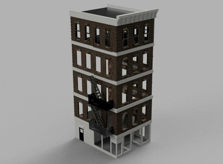 multi level building ho scale model 3d print 3d print model - Mito3D