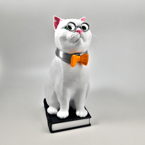 murphy library cat multi material top up files only art figurine color assembly secret box sculpture 3D print model - Mito3D