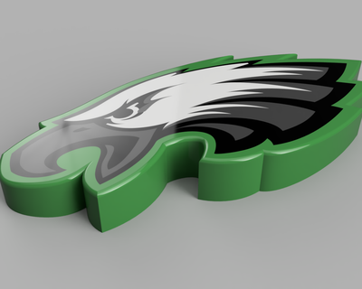 multi part philadelphia eagles logo 3d print model - Mito3D