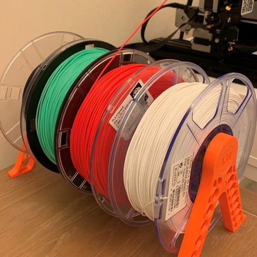 multi spool holder locking mechanism tool 3d printer creality design ender 3 filament fusion 360 multicolor roller accessories 3D print model - Mito3D