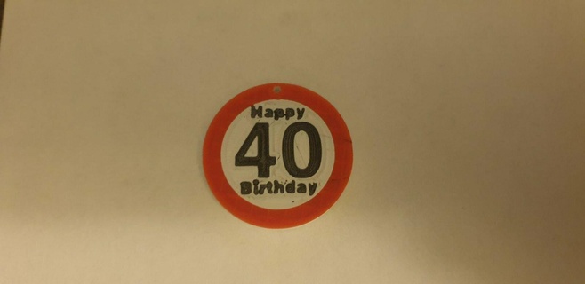 renkli 40th mutlu doğum günü işaret anahtarlık takı 40 gün anahtar 3d print model - Mito3D