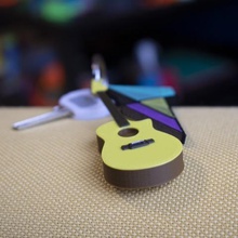 multi-color guitar keychain tool 3d printing musical instrument accessory 3d print model - Mito3D