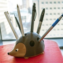 multi-color hedgehog pen holder tool 3d printing pencil desk organizer cute animals 3d print model - Mito3D