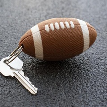multi-color textured football keychain jewelry keychains 3d print model - Mito3D