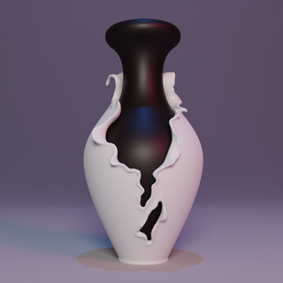 multicolore broken vase flower table top statue bottle abstract cute room water 3d print model - Mito3D