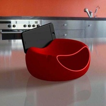 multifunctional snack dish tablet & phone holder bowl entertainment films food fruit iphone movies stand mobile_phone 3d print model - Mito3D