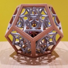 multi-malzeme dodecahedron aracı 3d baskı çözünen destek şekil printedwithpalette paletteprinted palette2 multimaterial çok renkli geometri geometrik 3d print model - Mito3D