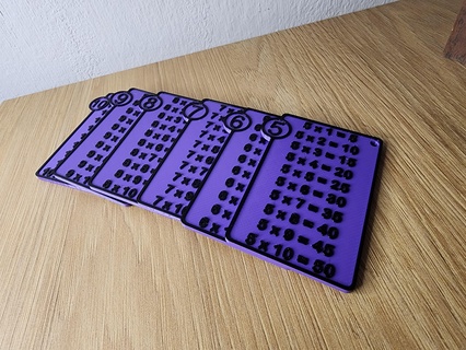 multiplication tables - learn 3d print model - Mito3D