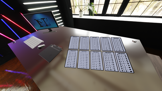 Multiplikation Tabellen 1 10 multiplizieren 5 Schlüssel Ring 3d print model - Mito3D
