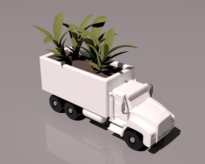 Mehrzweck LKW Transport Räder funktional Spielzeug Topf Bleistift Box Container 3d print model - Mito3D