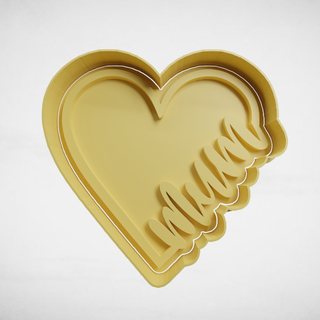 mum heart pastry shop kitchen cookie cutter cutters stl molds mother's day mom love mothers ilovemom mother 3d print model - Mito3D