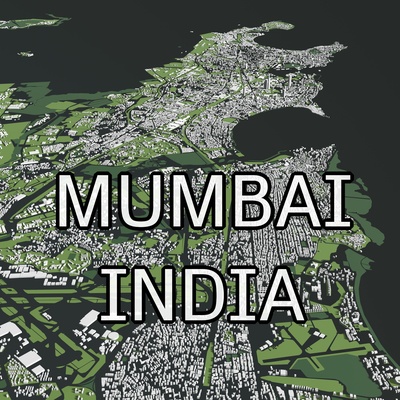 bombay india ciudad masa edificios arquitectura mapa edificio viaje rascacielos calle carretera río planificación urbano 3d print model - Mito3D