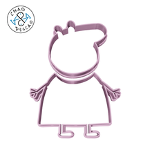 mummy pig silhouette - peppa cookie cutter fondant gadget daddy george polymer clay pastry baking birthday 3d print model - Mito3D