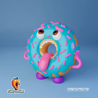 grignoter Donut mignonne doux collectionner figurine aliments personnage crier pleurer croquer art jouet statuette 3d print model - Mito3D